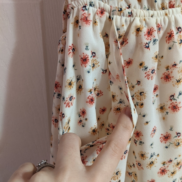 Monteau Beige Pink Floral Dress - Picture 6 of 9